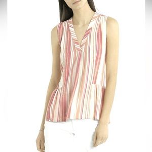 VINCE CAMUTO Striped V Neck Top